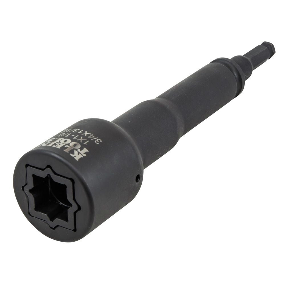 Klein Tools NRHD4 4-in-1 SAE 3/4 in., 13/16 in., 1, 1-1/8 in. Socket Wrench Set with 7/16 in. Hex Adapter