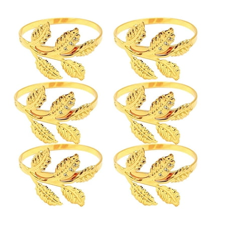 

6pcs Elegant Alloy Napkin Rings Restaurant Dinning Tabletop Decorations