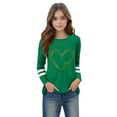 thumbnail image 5 of SGFCWSX Girls Long Sleeve T-Shirt, Kids Crew Neck Casual Graphic Top Army Green Size 11-12 Years, 5 of 5