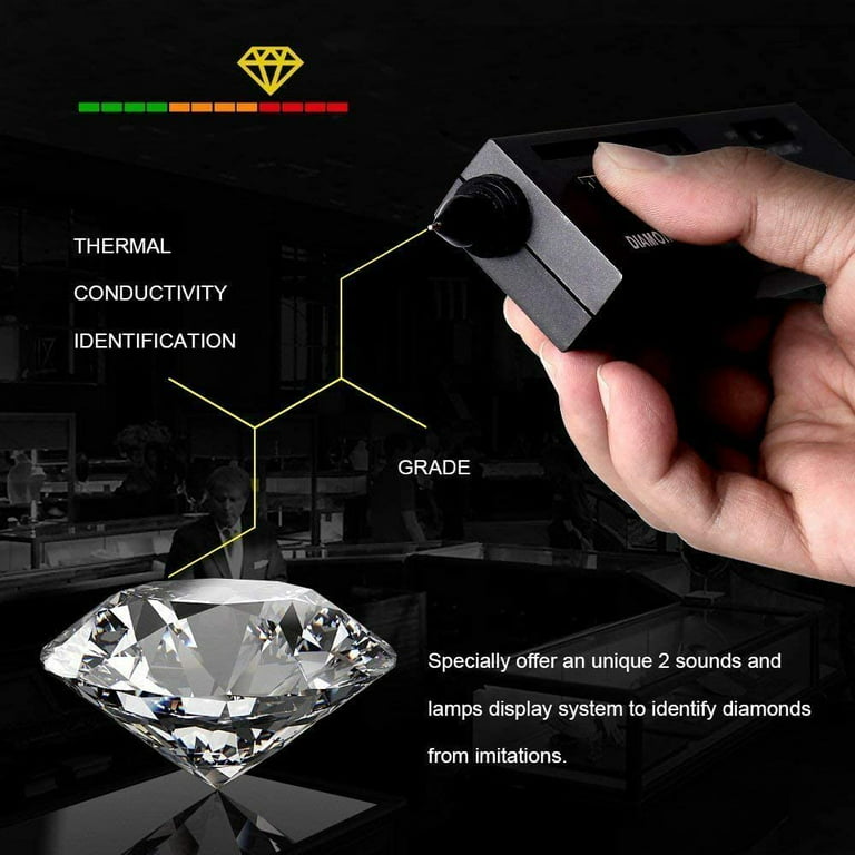 Professional Diamond Testers Diamond Detector High Accuracy Diamond Tester  Pen Gem Tester (160x40x22 Mm/6.3x1.6x0.9 Inches)