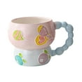 thumbnail image 4 of Taza de café de porcelana, taza de cereales, pintada a mano, dibujos animados, gran capacidad, desayuno Arándano, 4 of 9