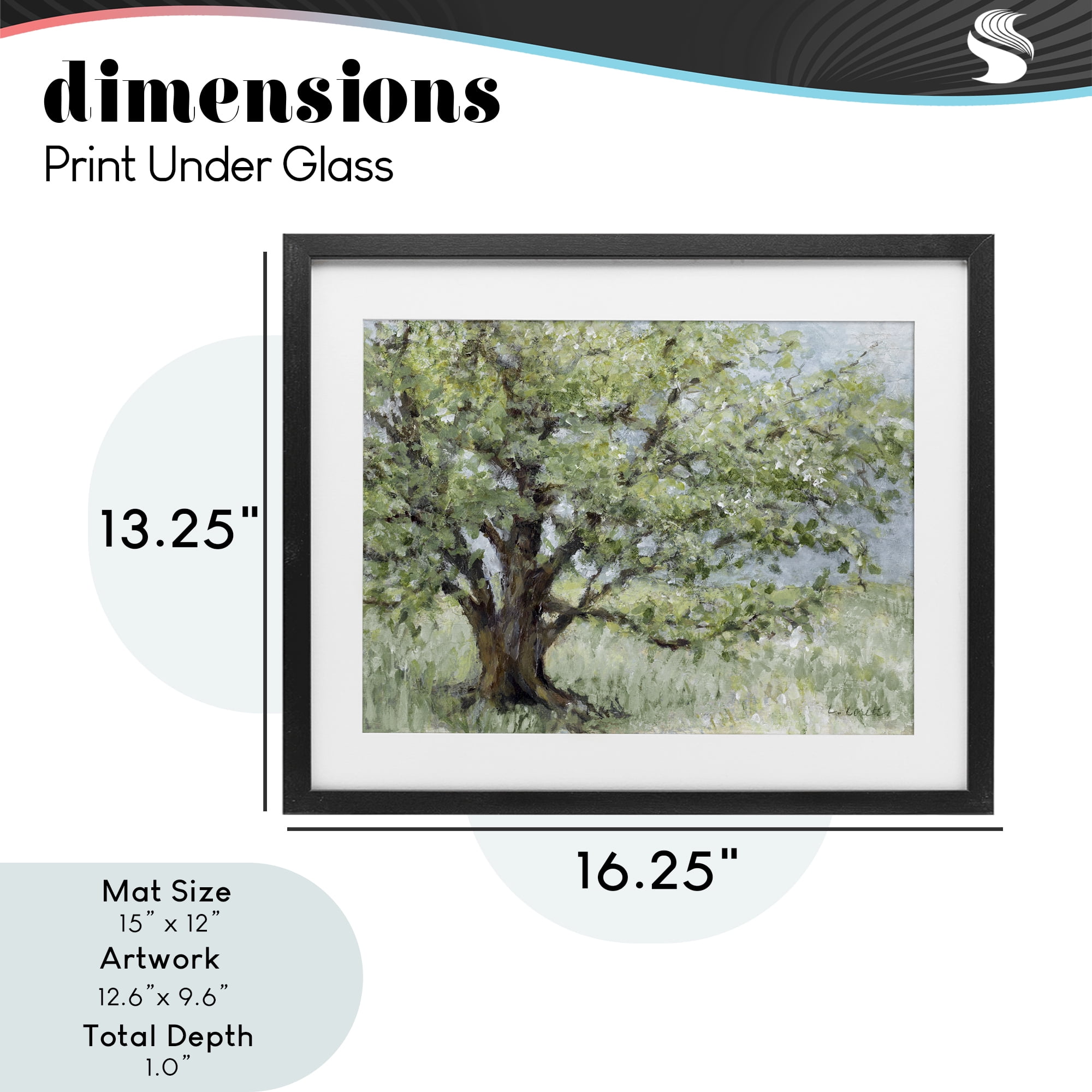 Stupell Industries Summer Oak Splendor Landscape Black Framed Print Under Glass, design by Lanie Loreth