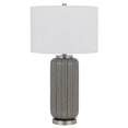 thumbnail image 1 of 29 Inch Ceramic Curved Table Lamp with Stripes, Dimmer, Gray, 1 of 4