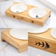 thumbnail image 5 of Comedero premium / barra de alimentación para gatos de bambú / madera 2 cuencos para tu gato para agua y comida, 5 of 8