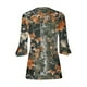 thumbnail image 5 of Fiudx Ropa de Mujer Camiseta Estampada a La Moda para Mujer, Blusa con Mangas 3/4, Camisetas Informales con Cuello En V, 5 of 5