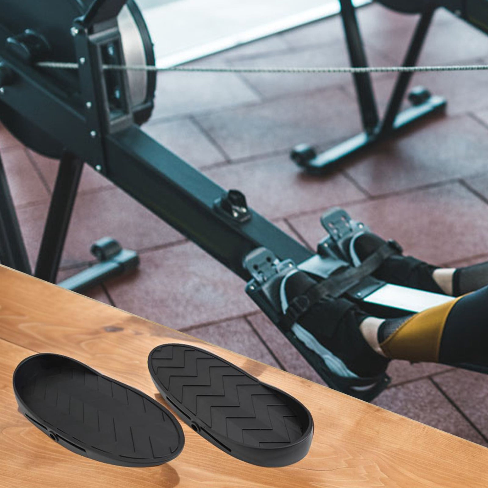 PASILI Rowing Machine Foot Pedals Rowing Machine Pedals Non-Slip Pedals Gym Accessories