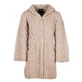 thumbnail image 2 of Aran Woollen Mills Button Up Hooded Cardigan Sweater 100% Premium Soft Merino Wool Women`s Long Cable Knitted Jacket Made in Ireland, 2 of 4
