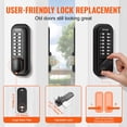 thumbnail image 4 of VEVOR Mechanical Keyless Entry Door Lock, 14 Digit Keypad, Water-proof Zinc Alloy, Outdoor Gate Door Locks Set with Surface-mounted Latch, Keypad and Knob, Easy to Install, for Garden, Garage, Yard, 4 of 9