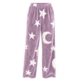 thumbnail image 5 of Kezqiaxn Comfy Pants Women Fleece Stretchy High Waisted Warm Lounge Pants with Pockets Fall Pajama Bottoms Plus Size Fashion Purple A XXXL, 5 of 9