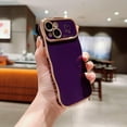 thumbnail image 3 of for iPhone 14 Plus Case for Women Girls, Cute Wave Frame Curly Shape with Love Heart Raised Camera Protection Cover Luxury Plating Shockproof Phone Case for iPhone 14 Plus (Dark Purple), 3 of 17