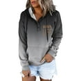 thumbnail image 1 of WZXFASHION Chandail en Molleton Mode pour Femmes Imprimé à Manches Longues Chandail à Capuchon Chandail à Boutons Chandail à Capuchon Offres du Jour Liquidation Chandail Col en V, 1 of 4