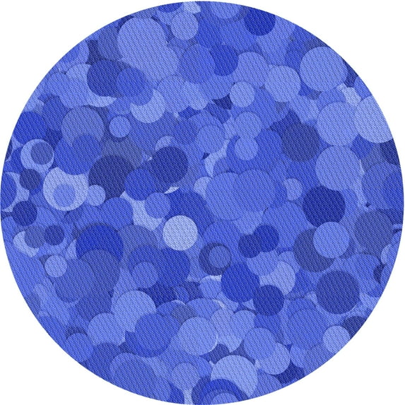 Ahgly Company Machine Washable Indoor Round Transitional Sky Blue Area Rugs, 4' Round