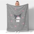 thumbnail image 1 of Bonita manta Kuromi, súper suave, regalo, acogedora y cálida manta de forro polar, mullida y ligera, para cama, sofá, sofá para todas las estaciones, para niños y niñas, 40 x 30 pulgadas, 1 of 8