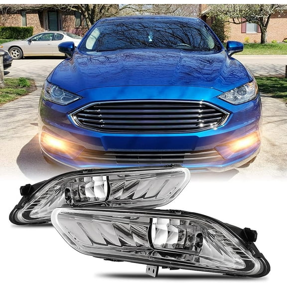 For 2017 2018 Ford Fusion Fog Light Front Bumper Clear Lens Driving Lamp Replace