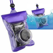 Insten Underwater Waterproof Case Dry Bag (with Rope) Swimming Beach Holiday For Digital Camera - Purple [4.5" x 5.9"]
