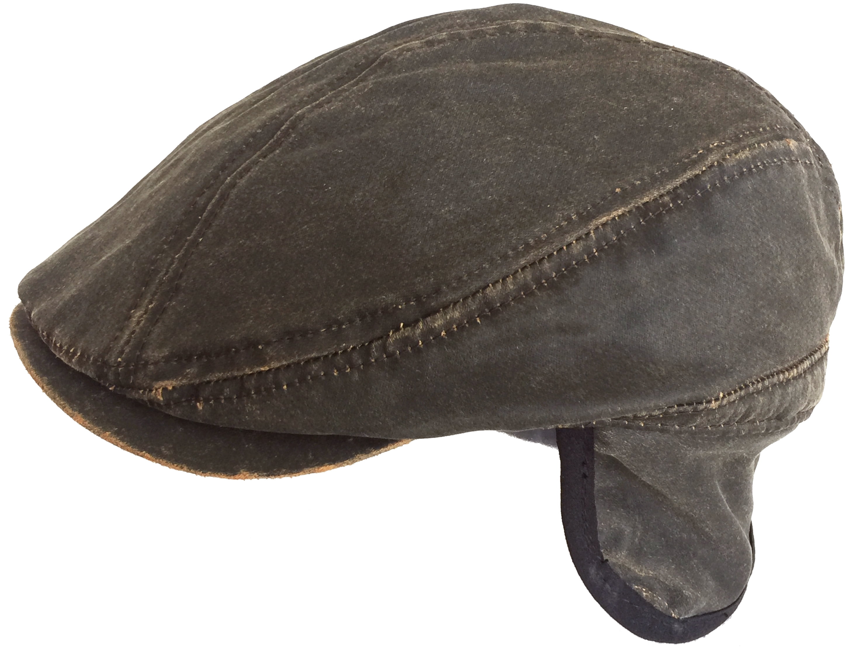 Weathered Cotton Ivy Scally Cap with Ear Flaps Winter Driving Hat