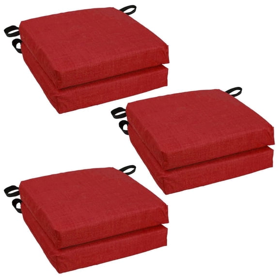 Blazing Needles 16-inch Spun Polyester Solid Outdoor Square Chair Cushions (Set of 6)