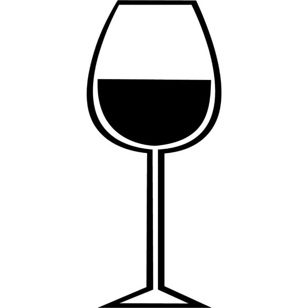 Wine Glass Half Empty Or Full Drink Alcohol Champagne Wall Decals for