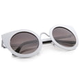thumbnail image 4 of sunglassLA Unisex Women's Metal Frame Oversize Round Cat Eye Sunglasses (White / Lavender) - 47mm, 4 of 4