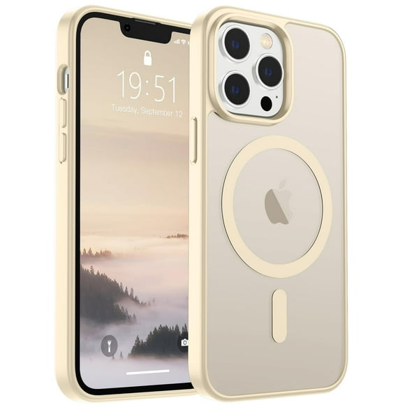 Funda magnética SUPFINE para iPhone 12 Pro Max, color blanco envejecido