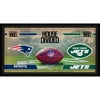New England Patriots vs. New York Jets Framed 10" x 20" House Divided Football Collage