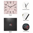 thumbnail image 2 of Farmhouse Pink Wooden Wall Clock Silent Non Ticking, Vintage Flower Leaf Botanical Plant Square Wall Clocks Battery Operated, Decor Clock for Home Office, Living Room, Kitchen, 12 Inch, 2 of 9