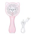 thumbnail image 1 of Mini ventilador de refrigeración de escritorio portátil recargable Ormromra USB dibujos animados Fox rosa, 1 of 8