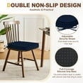 thumbnail image 5 of Indoor Chair Cushions for Dining Chairs, D-Shaped Chair Pads with Ties, Non Slip Dining Chair Cushions, 17" x 16" x 2.5", Navy, 6 Pack, 5 of 14