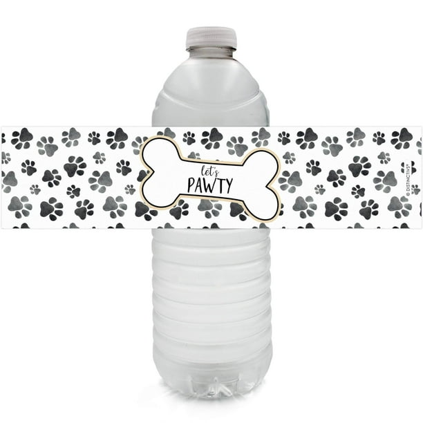Puppy Dog Party Water Bottle Labels 24 Count