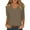 03# Khaki, variant on DENGDENG 3/4 Sleeve T Shirts for Women Elbow Sleeve V-Neck Tops Fashion 2025 Summer Casual Shirts Trendy Three Quarter Length Blouses Business Plus Size Pullover Top Khaki XXL