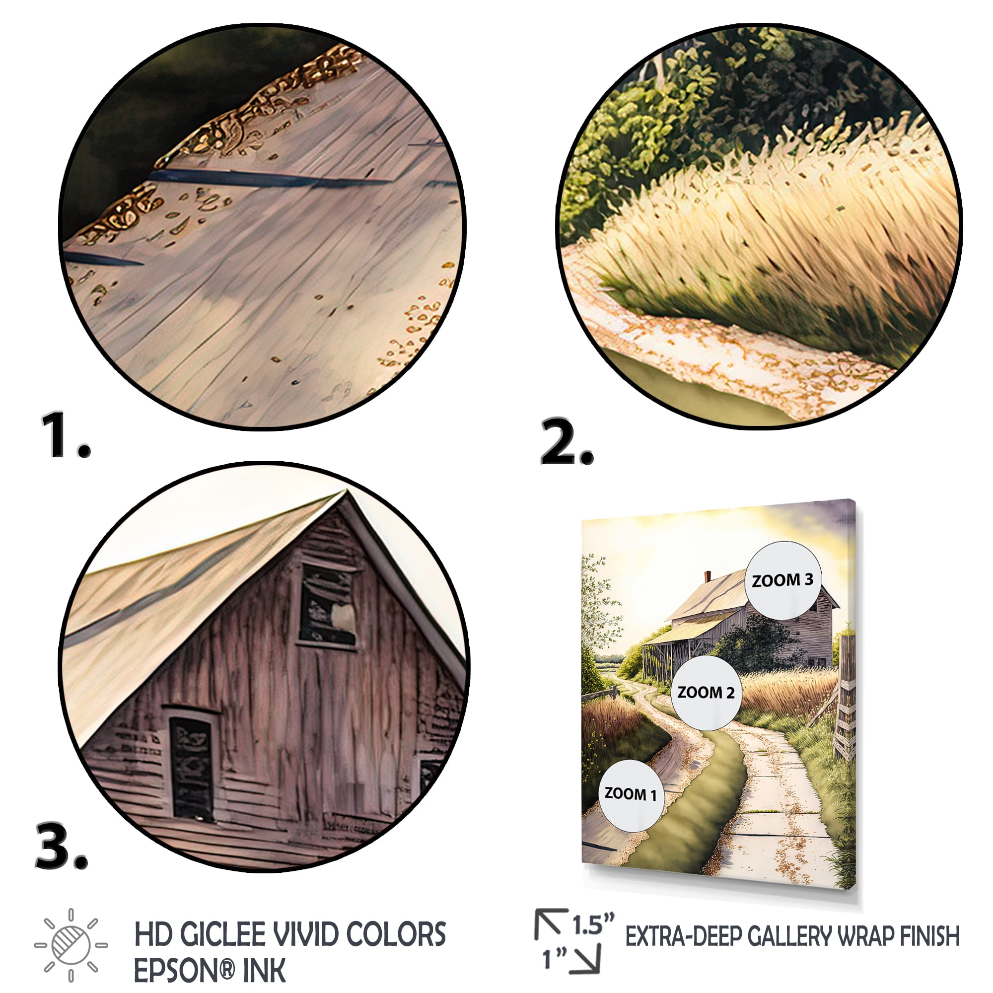 Designart Charming Barn And Path II Canvas Wall Art