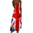 thumbnail image 2 of Edvintorg 4Th Of July Long Dress Summer Independence Day Women Fashion Sling Mid-Waist V-Neck Sleeveless Stripe Printing Slim Beach Long Dress, 2 of 5