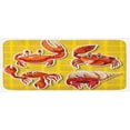 thumbnail image 1 of Crabs Kitchen Mat, Stickers of 4 Different Crabs Illustration in Cartoon Style Print, Plush Decorative Kitchen Mat with Non Slip Backing, 47" X 19", Earth Yellow and Orange, by Ambesonne, 1 of 1