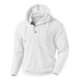 thumbnail image 3 of Uikmnh Men's Sweatshirts, Textured Pullover Hoodie Casual Solid Color Sweatshirt for Fall Winter Comfortable Warm Lined Jacket, Hoodies for Men,XL, 3 of 5