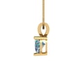 thumbnail image 3 of 0.5 cctw Blue Moissanite Yellow Gold Plated Pendant with 16" Box Chain (5mm, Heart Cut), 3 of 6