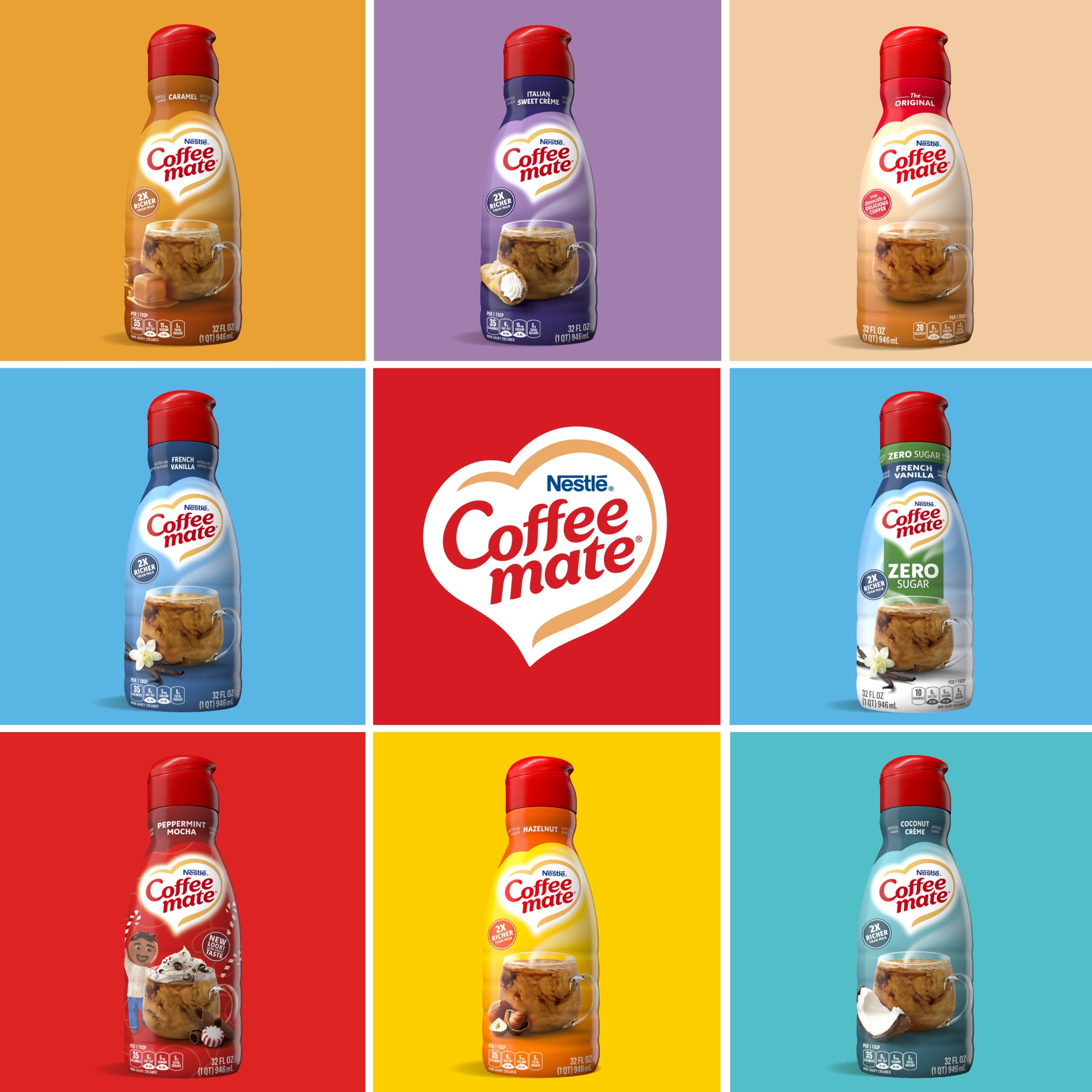 Coffee mate Zero Sugar French Vanilla Liquid Coffee Creamer, 16 fl oz