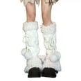 thumbnail image 5 of Women's Cute Leg Warmers Y2K Kawaii Lolita Leg Warmer Knit White Sweet Flared Leg Socks Leg Protector Socks for Grils, 5 of 5