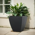 thumbnail image 5 of 15" Square Groove Planter, Grey, 5 of 5