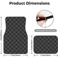 thumbnail image 5 of Car Floor Mats Carpet 4pcs Gray Checkerboard Floor Mats for Cars Universal Vehicle Front Rear Rugs Car Decor Accessories for Trucks, 5 of 6