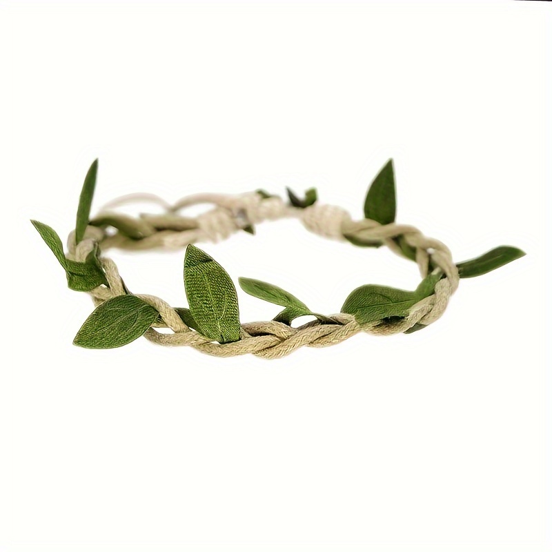 1pc Bohemian Leaf Woven Bracelet, Men Women's Bracelet, Adjustable Clothing Jewelry Accessories,Green