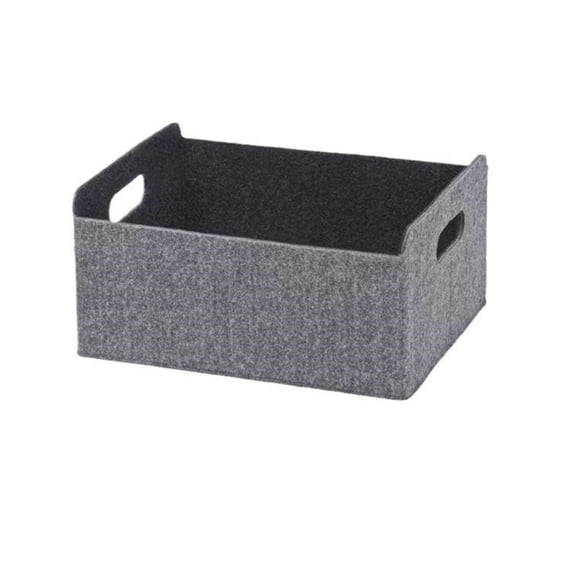 Collapsible Felt Storage Bin Large 12.2"x9.8"x5.9", Foldable Basket with Handles, Decorative Storage Bins for Closets, Shelves, Laundry Room and Nursery Organization, Gray
