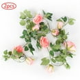 Romantic Rose Vine, Artificial Garland Hanging Fake Rose Ivy Silk