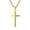 gold no chain, variant on Unisex Stainless Steel Personality Simple Plain 2 Bevel Face Cross Pendant Amulet Crucifix Necklace Christian Jewelry Silver Free Chain
