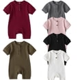 thumbnail image 1 of Combinaison une-Pièce en Tricot à Manches Courtes d'Été pour Nouveau-Né Garçon Fille, Barboteuse, Tenue de Soleil, 1 of 5