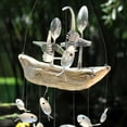 thumbnail image 2 of FNNMNNR Fishing Man Spoon Fish Sculptures Wind Chime Indoor Outdoor Hanging Ornament Decoration New, 2 of 3