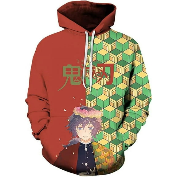 Anime Mens Demon Slayor Hoodie Sweatshirt Cosplay No Yaiba Pullover Hoodie for Men and Women