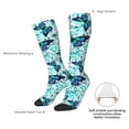 thumbnail image 5 of Picia Women Crew Soft Moisture-wicking Socks Blue Floral with Butterflies Pattern Design Cotton Socks, One Size fit All, 5 of 9