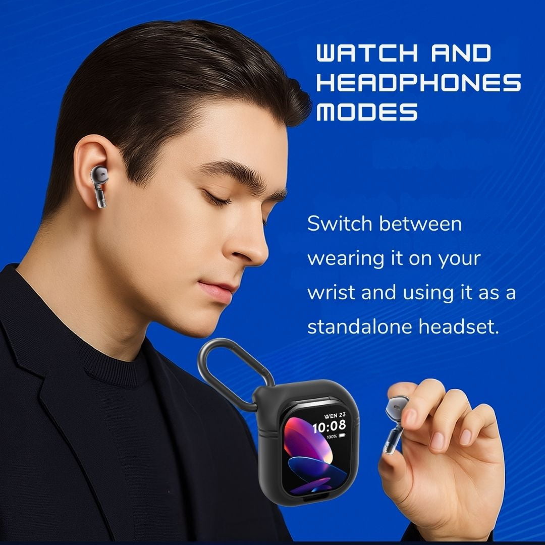 Effeokki Smartwatch with Wireless Earbuds, 2" Display, NFC, Fitness Tracker, iPhone & Android Compatible