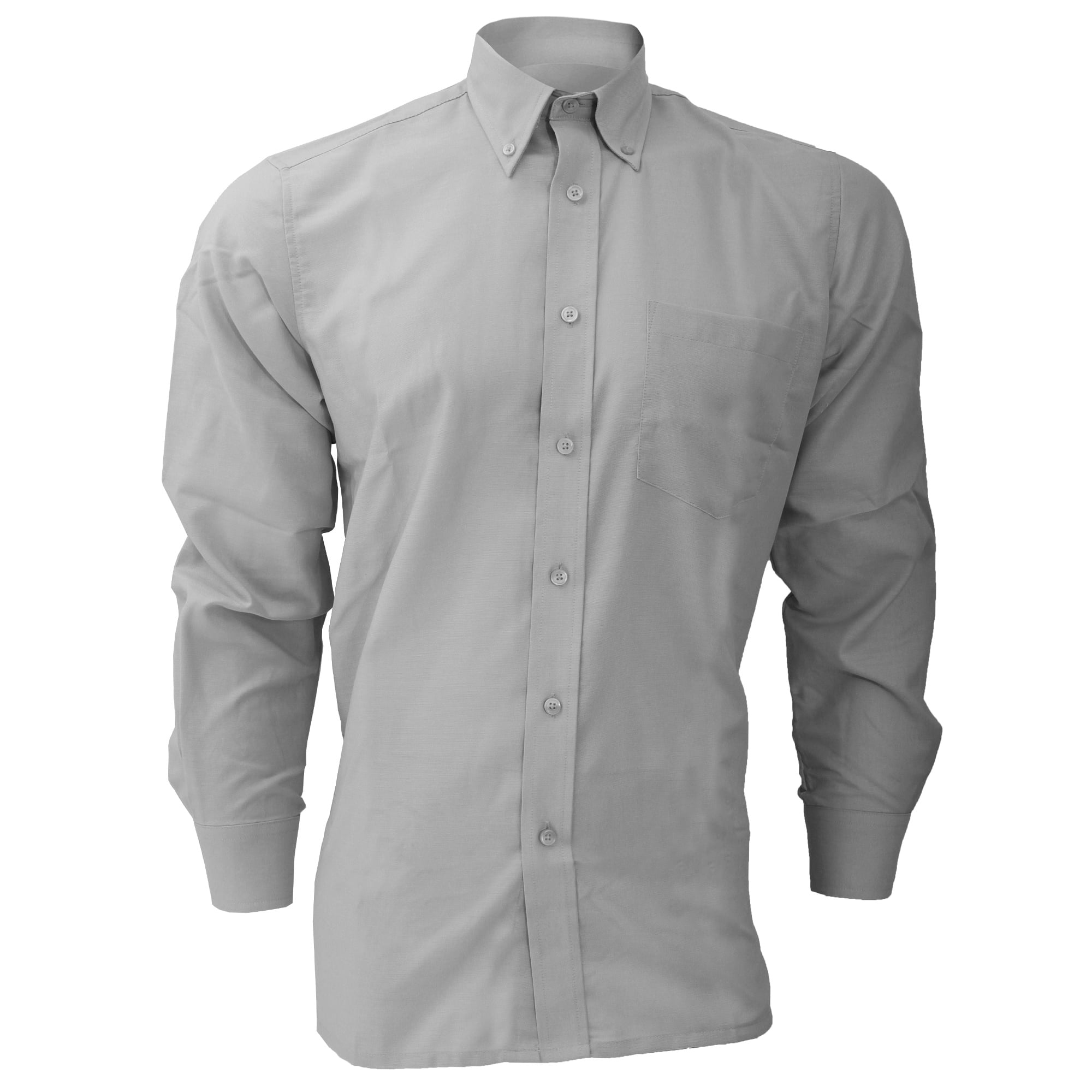 Dickies Work Shirt Oxford Long Sleeve Mens Silver Grey Smart Button Down Collar 