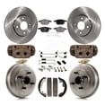 thumbnail image 1 of Transit Auto Front Rear Disc Brake Rotors Ceramic Pads and Drum Kit (9Pc) for Car 2005-2007 Ford Focus Wheel Bearing Included K8T-102668, 1 of 11